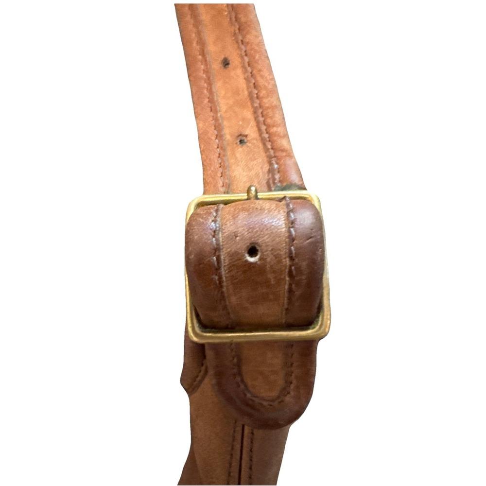 RARE Coach Purse NYC Vintage 80s Tan Leather Bag Brown Chunky Zipper - Picture 4 of 16